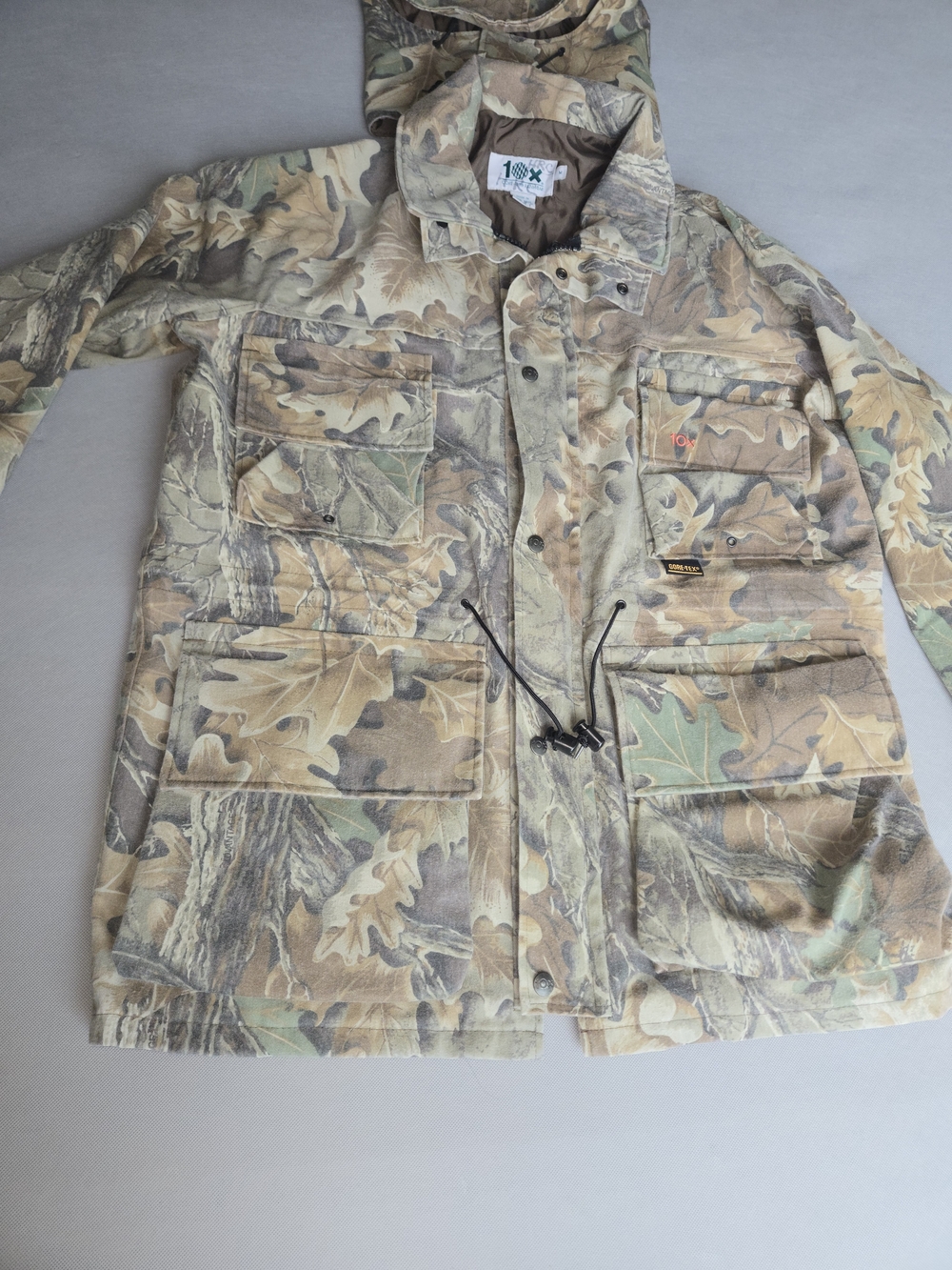 10X Gore-Tex Hunting Jacket Mens Medium Camo Waterproof Rainwear Parka Durable